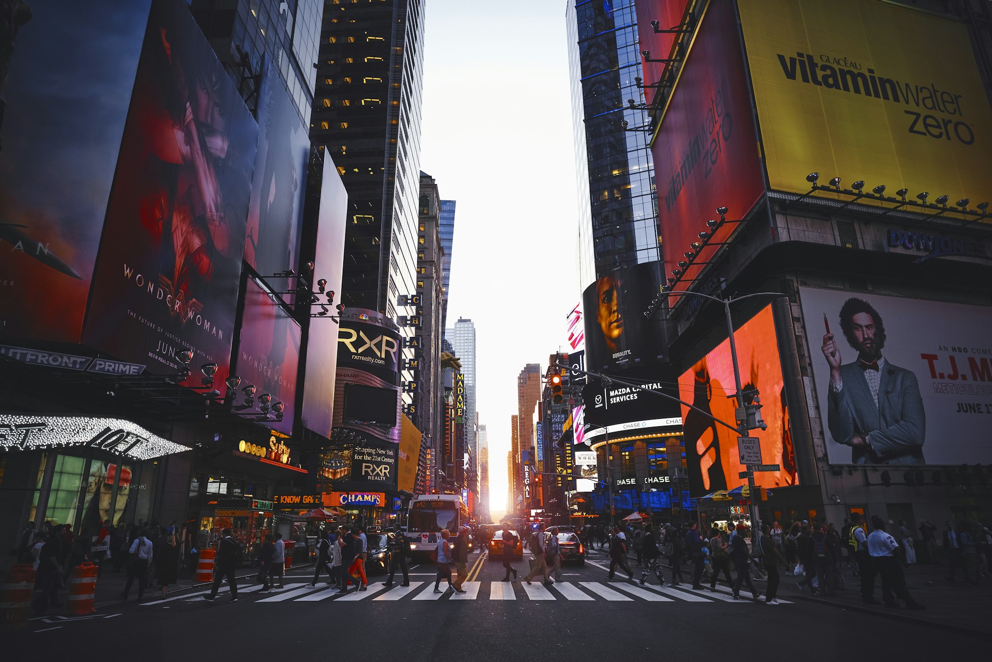 New York City skyline at dusk