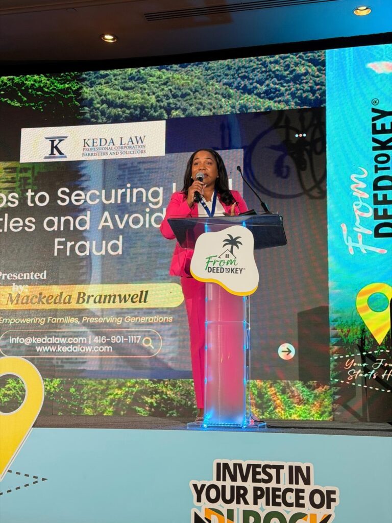 Presenter speaking about securing titles and avoiding fraud
