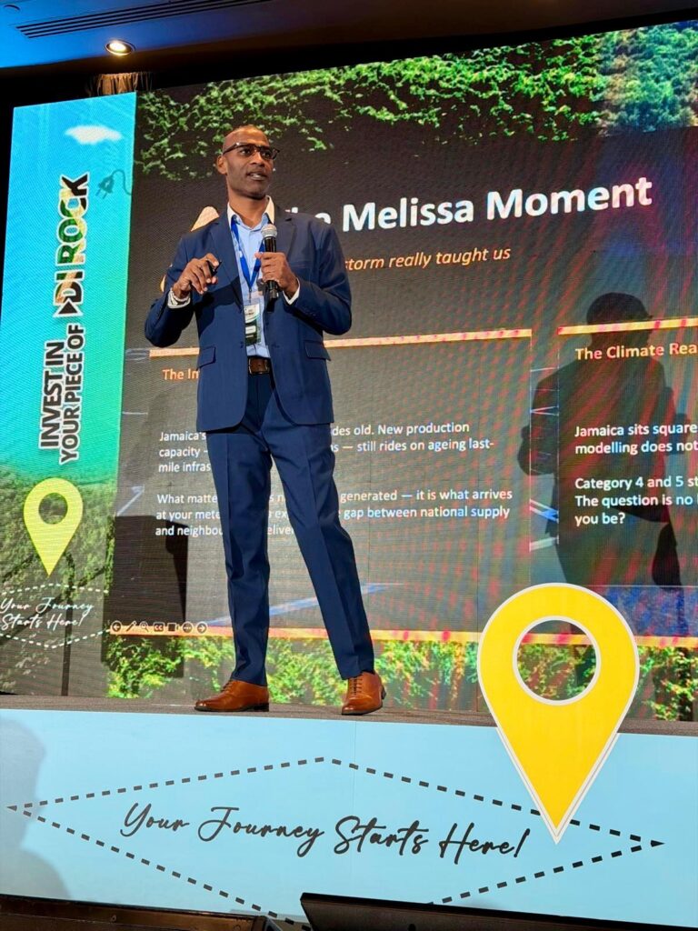 Presenter on stage during a session