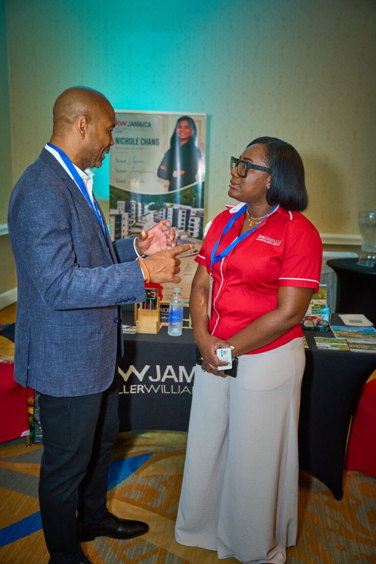 Attendees networking at the event